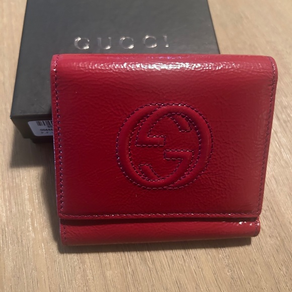 Gucci Handbags - Gucci Crimson and pink patent Leather Wallet